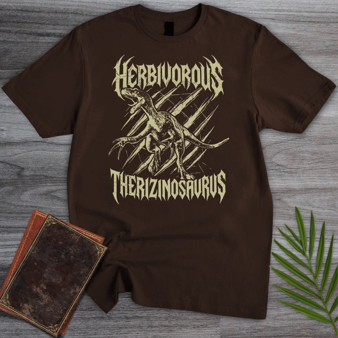 T-Shirt Dark Chocolate / S Herbivorous Metal Therizinosaurus T-Shirt