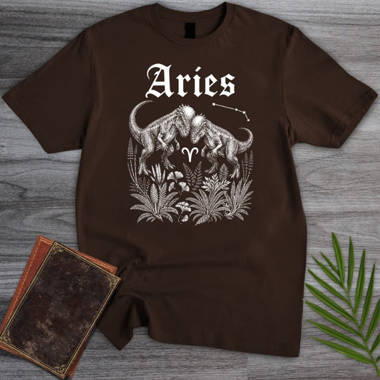 T-Shirt Dark Chocolate / S Horoscope: Aries Pachycephalosaurus T-Shirt