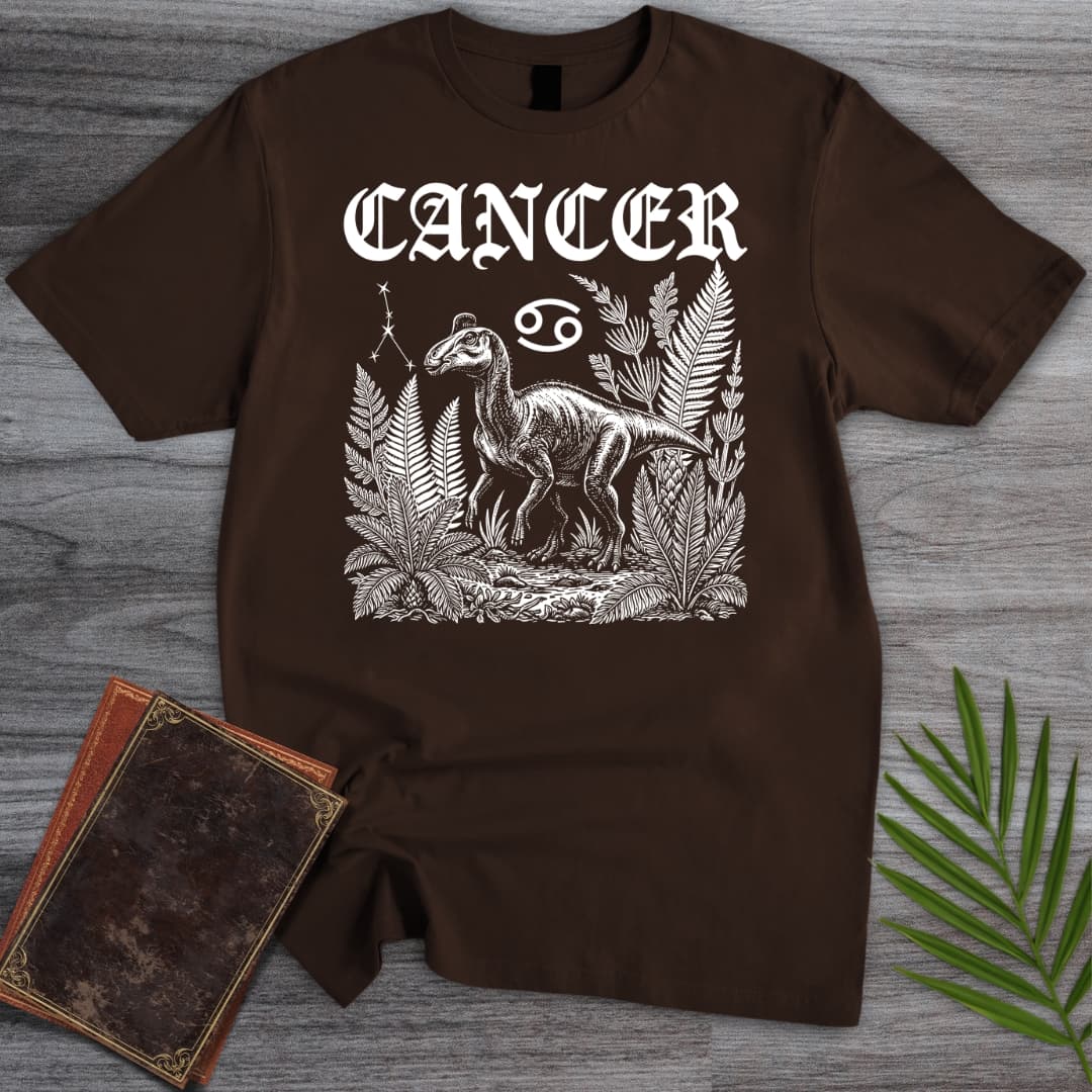 T-Shirt Dark Chocolate / S Horoscope: Maiasaura Cancer T-Shirt