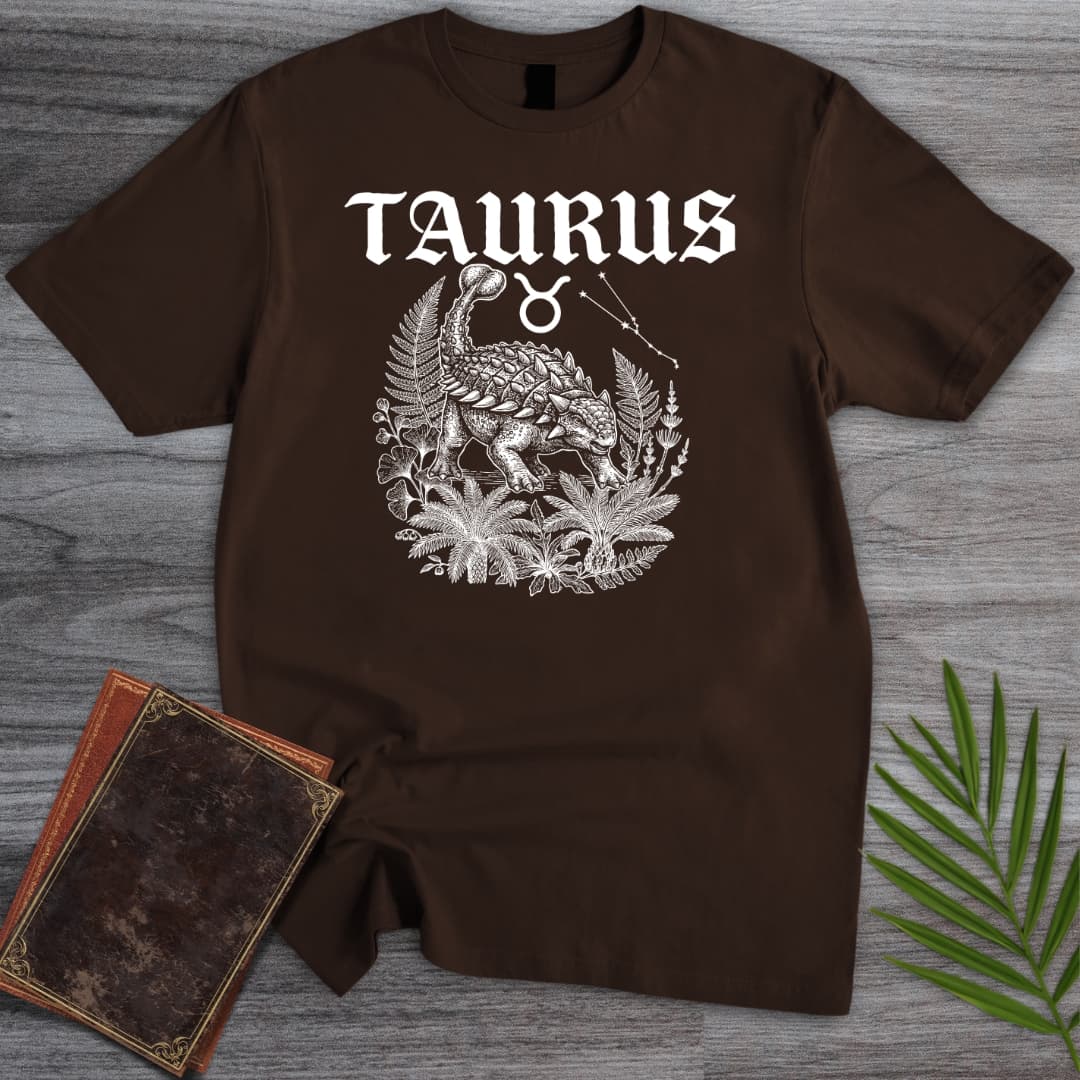 T-Shirt Dark Chocolate / S Horoscope Taurus Ankylosaurus T-Shirt