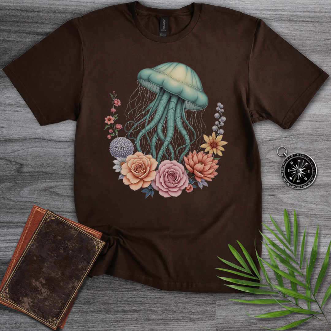 T-Shirt Dark Chocolate / S Jellyfish Floral Graphic T-Shirt