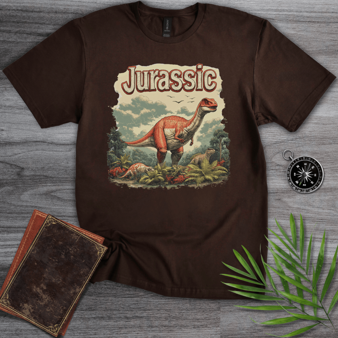 T-Shirt Dark Chocolate / S Jurassic Dinosaur Typography Graphic T-Shirt