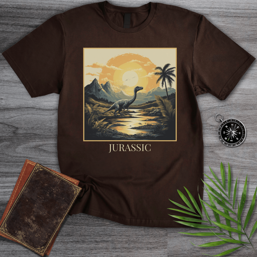 T-Shirt Dark Chocolate / S Jurassic Theropod at Dawn T-Shirt