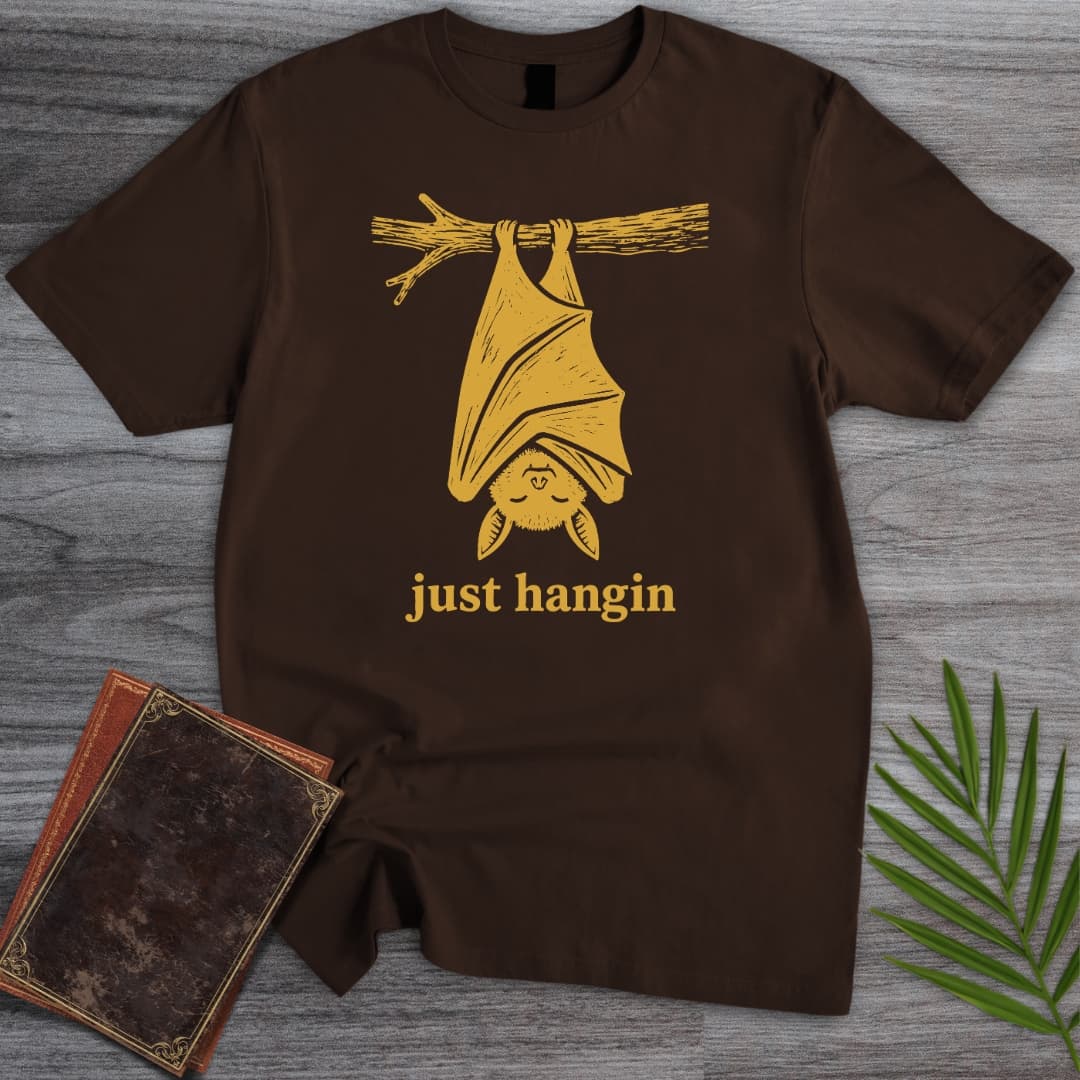 T-Shirt Dark Chocolate / S Just Hangin Bat T-Shirt