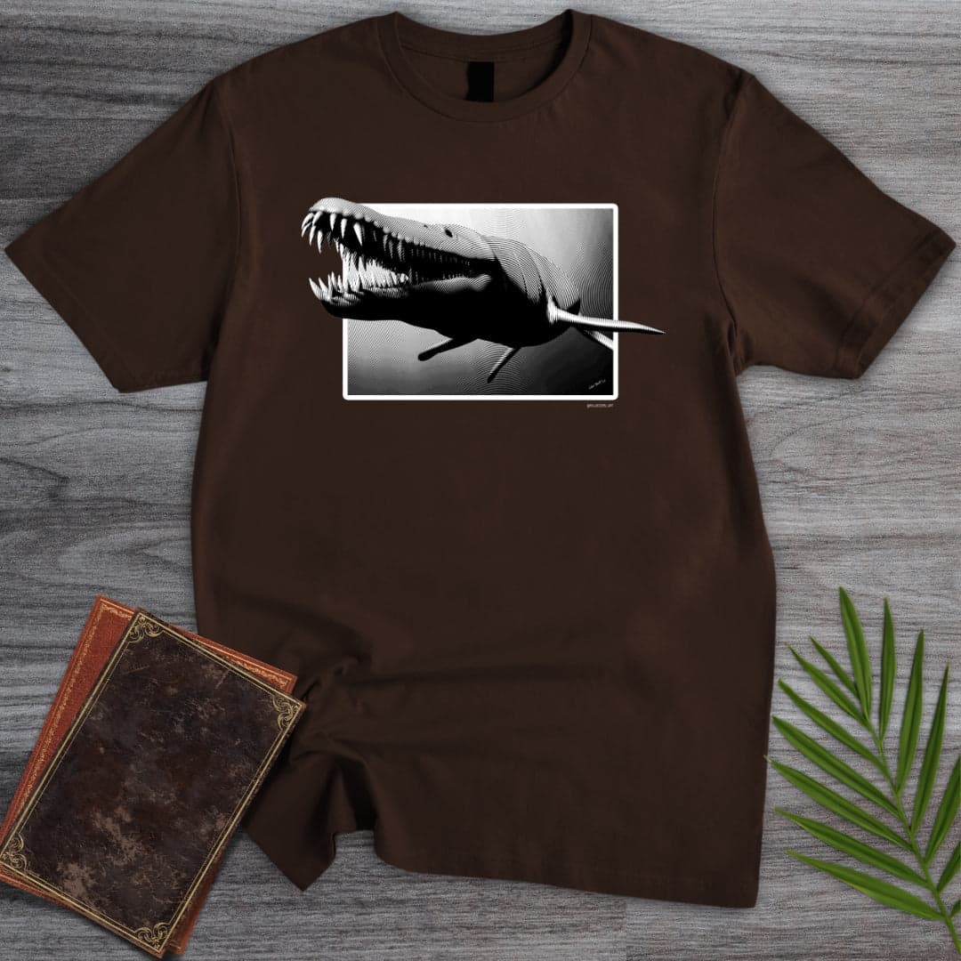 T-Shirt Dark Chocolate / S Liopleurodon, Short Necked Plesiosaur T-Shirt (palaeoden_art)