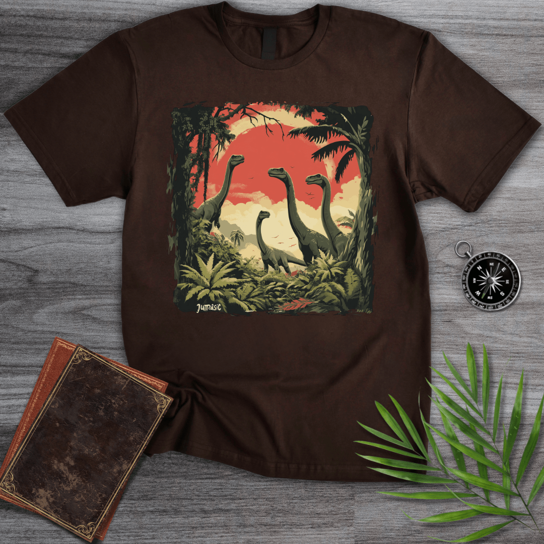 T-Shirt Dark Chocolate / S Longneck Dinosaur Jurassic Family T-Shirt