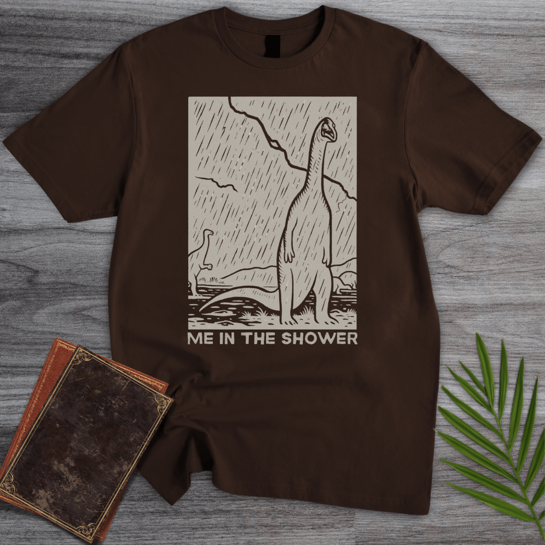 T-Shirt Dark Chocolate / S Me In The Shower Sauropod T-Shirt