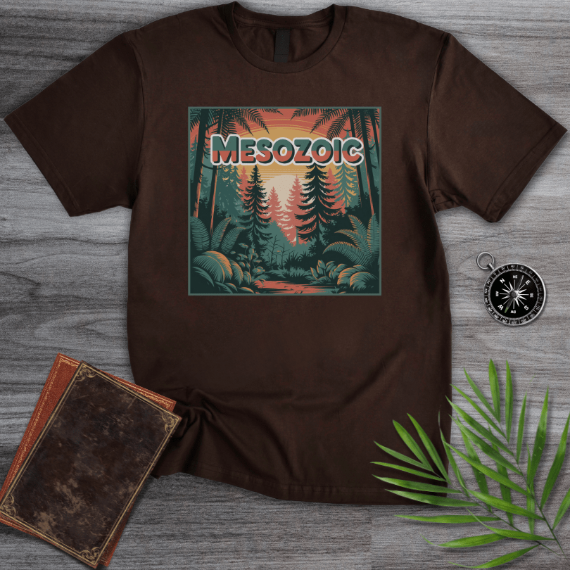 T-Shirt Dark Chocolate / S MESOZOIC: Ancient Forest Sunset Scene