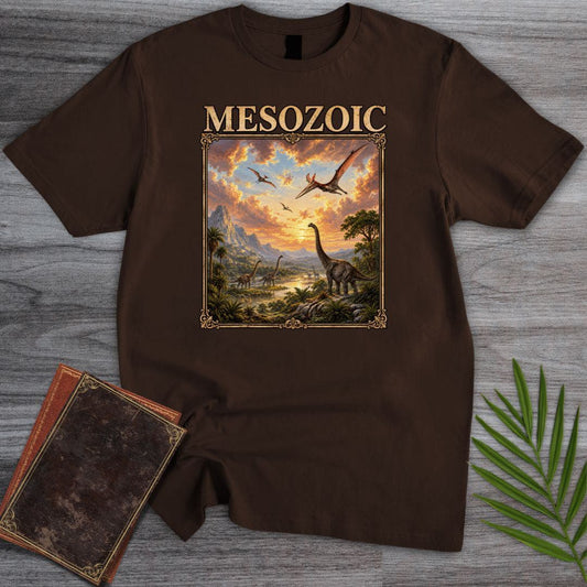 T-Shirt Dark Chocolate / S Mesozoic Dinosaur Landscape T-Shirt