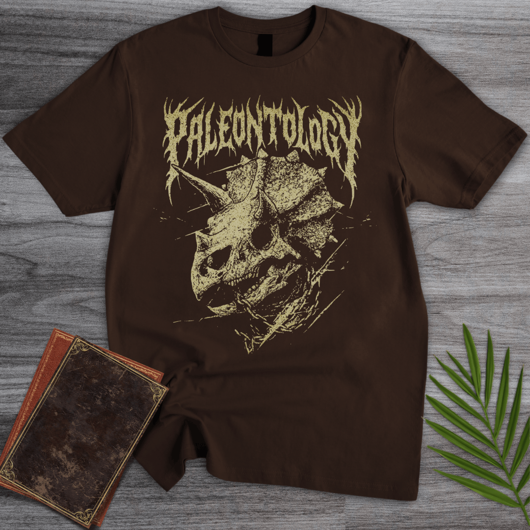 T-Shirt Dark Chocolate / S Metal Triceratops Skull & Chains T-Shirt