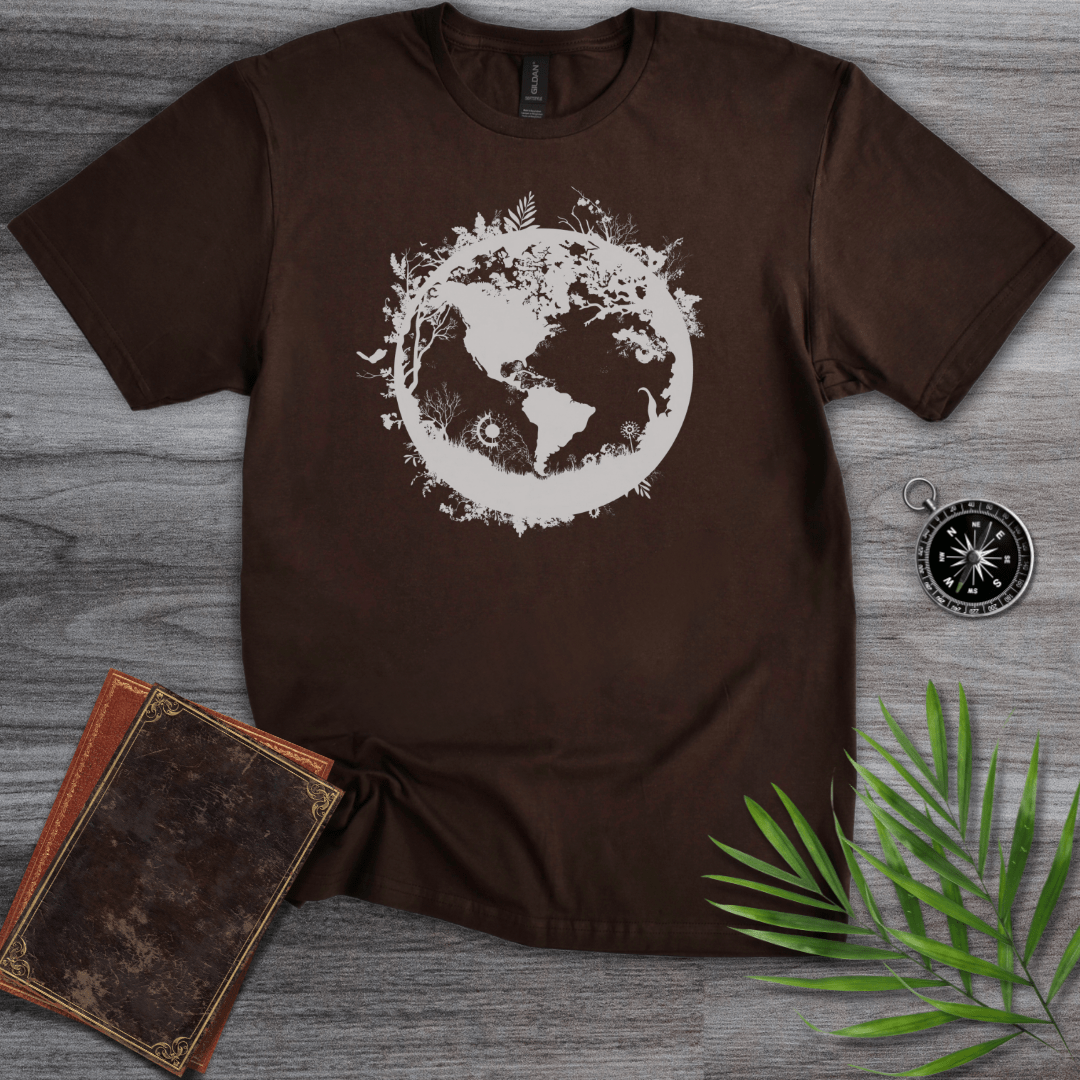 T-Shirt Dark Chocolate / S Minimalist Black and White Earth Graphic T-Shirt