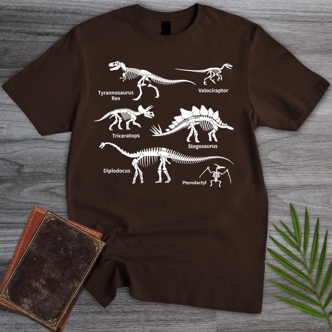 T-Shirt Dark Chocolate / S Minimalist Dino Education T-Shirt