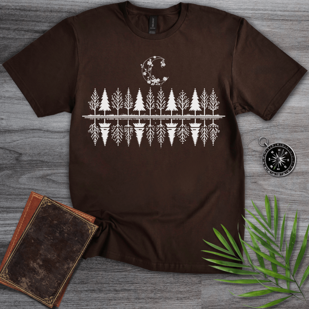 T-Shirt Dark Chocolate / S Minimalist Tree & Moon T-Shirt