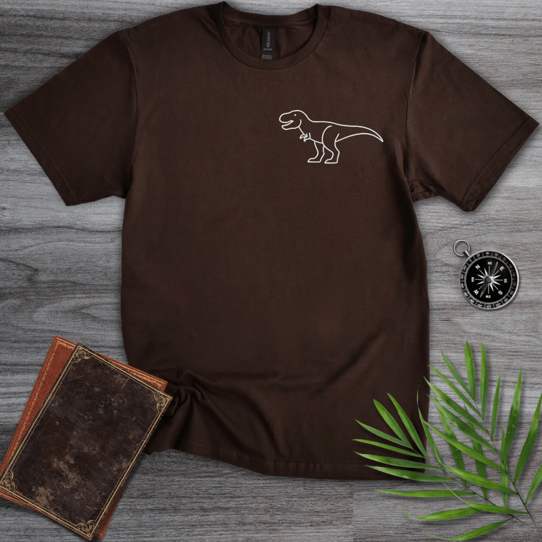 T-Shirt Dark Chocolate / S Minimalist Tyrannosaurus Line-Art T-Shirt