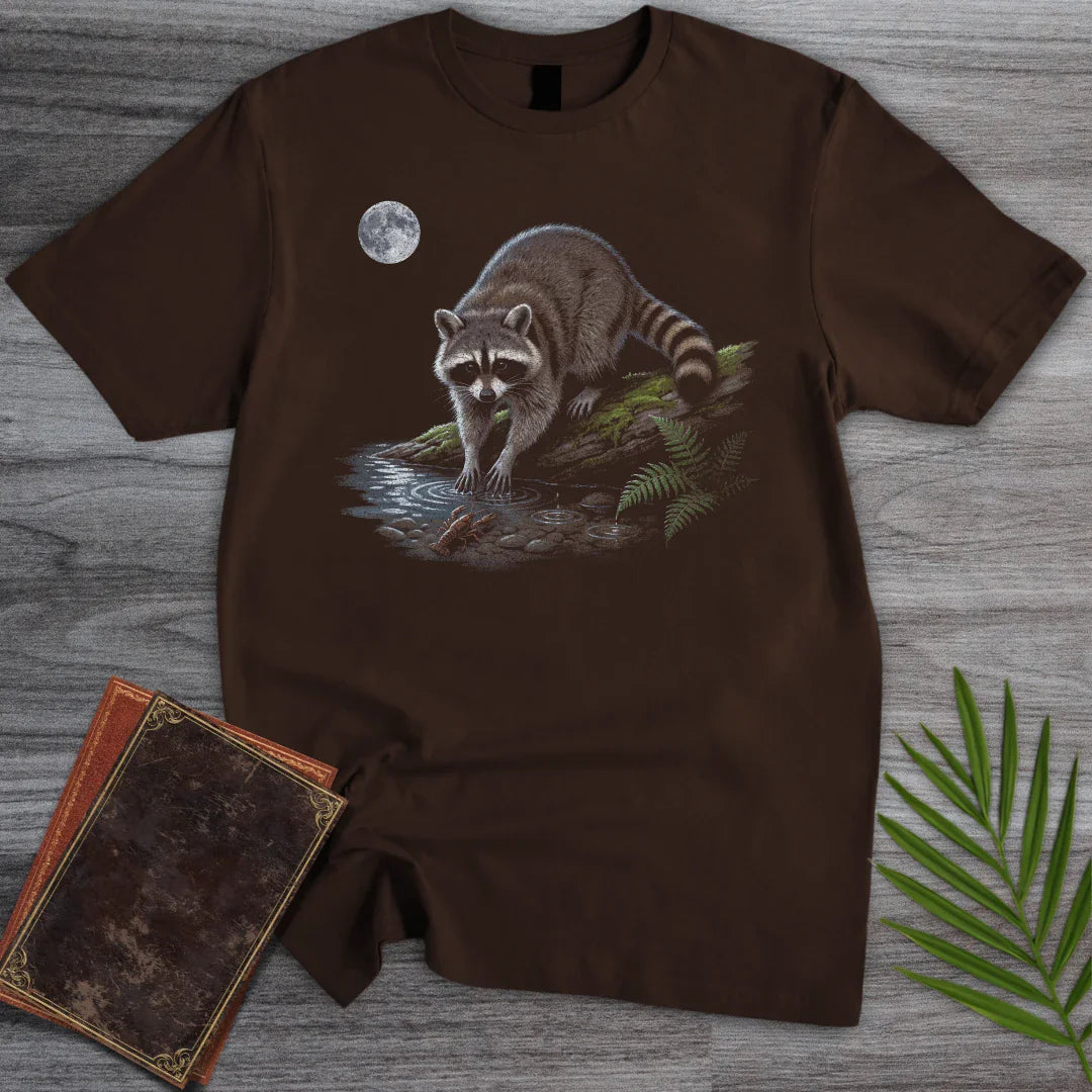T-Shirt Dark Chocolate / S Moonlit Creek Raccoon T-Shirt