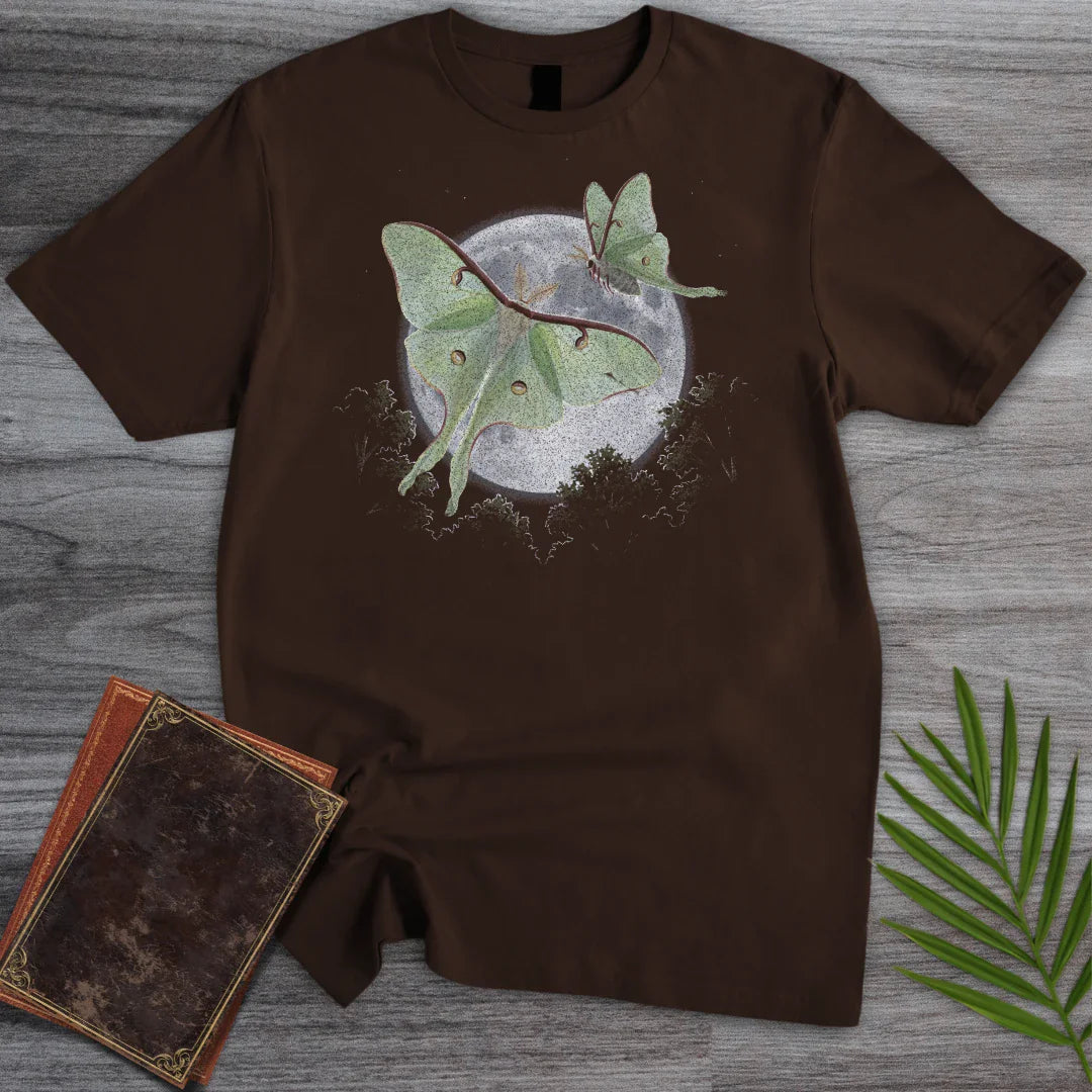 T-Shirt Dark Chocolate / S Moonlit Luna Moths T-Shirt