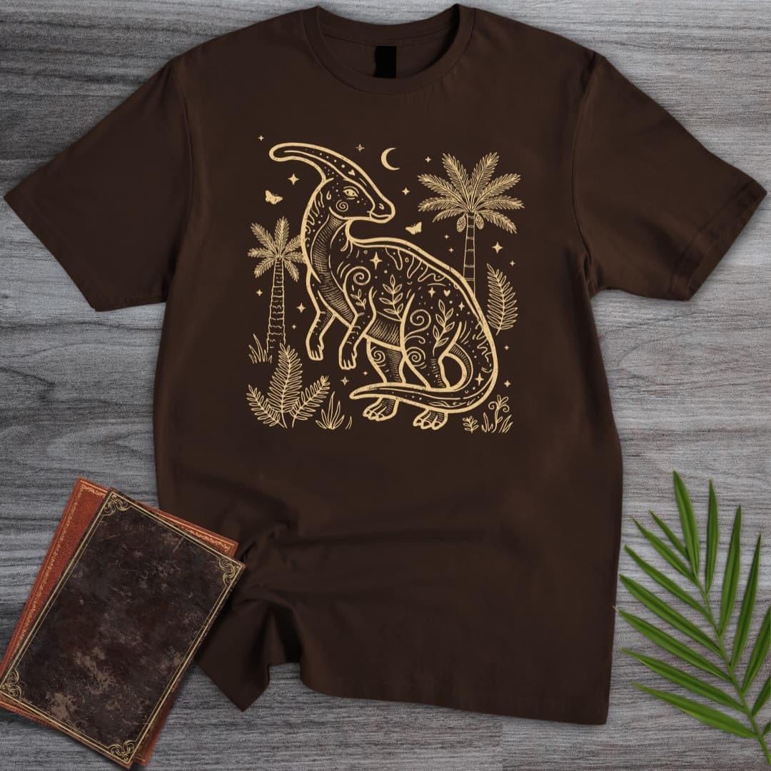 T-Shirt Dark Chocolate / S Moonlit Parasaurolophus T-Shirt