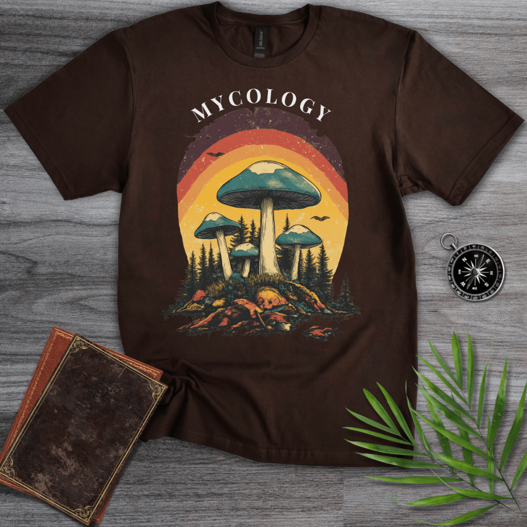 T-Shirt Dark Chocolate / S MYCOLOGY: Blue Mushroom Forest T-Shirt