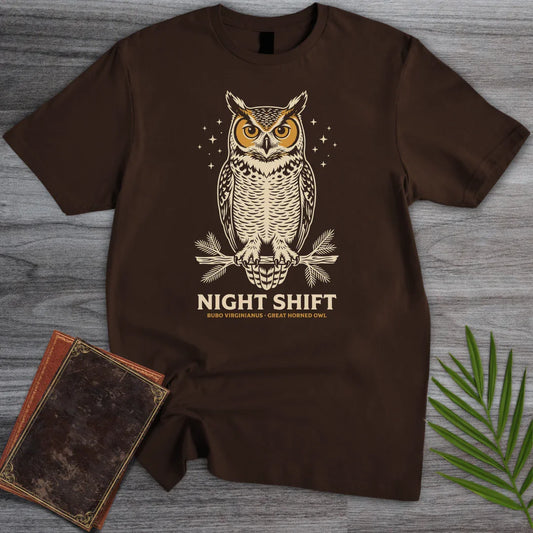 T-Shirt Dark Chocolate / S Night Shift Horned Owl T-Shirt