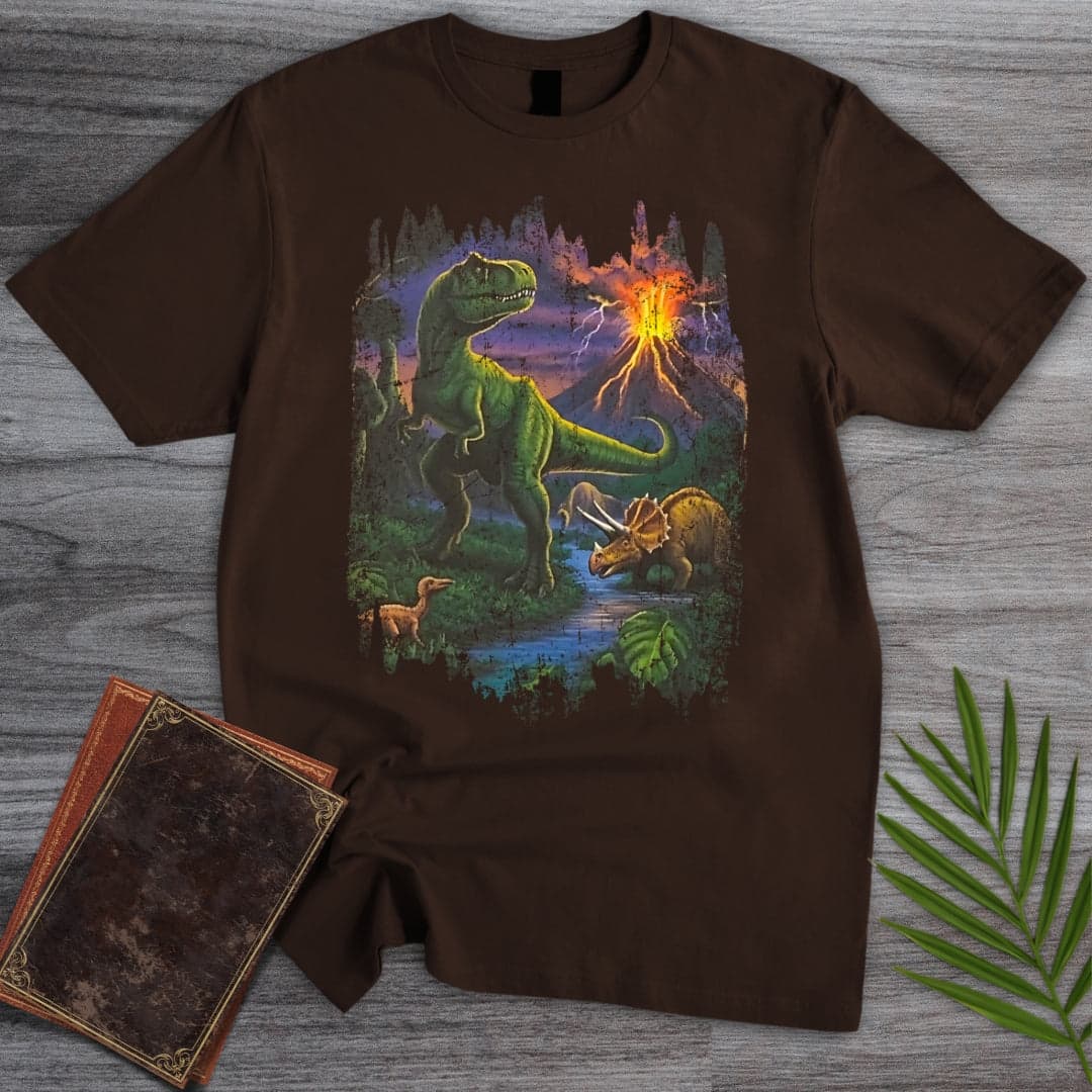 T-Shirt Dark Chocolate / S Nostalgic 90's Volcanic Dino T-Shirt