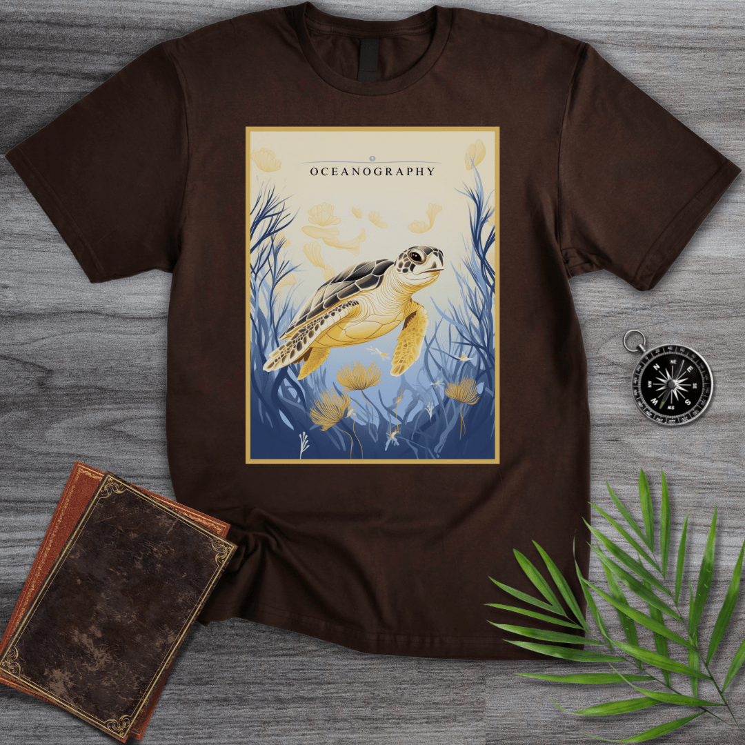 T-Shirt Dark Chocolate / S Oceanography: Marine Biology Sea Turtle T-Shirt