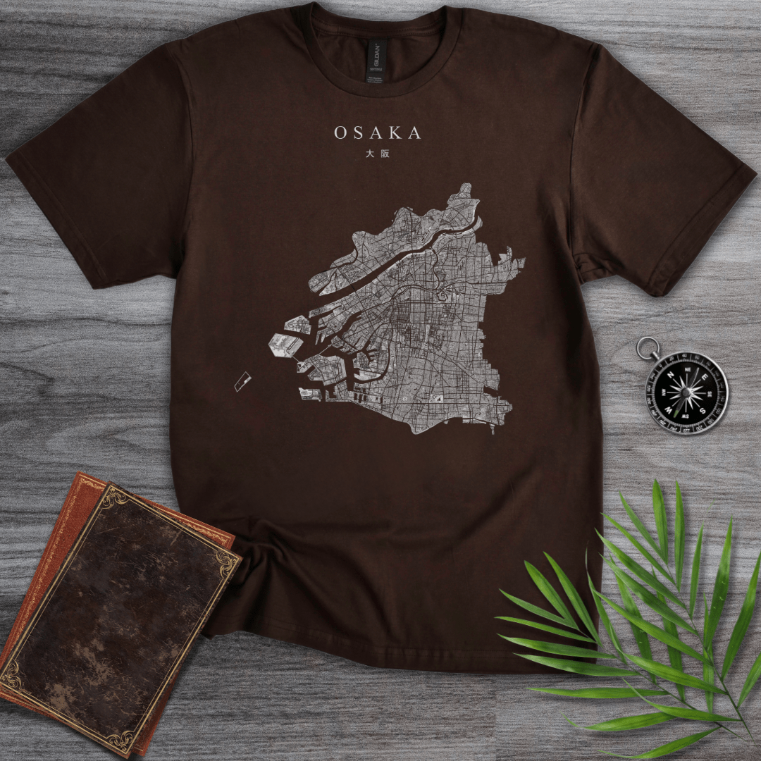 T-Shirt Dark Chocolate / S Osaka, Japan Map T-Shirt