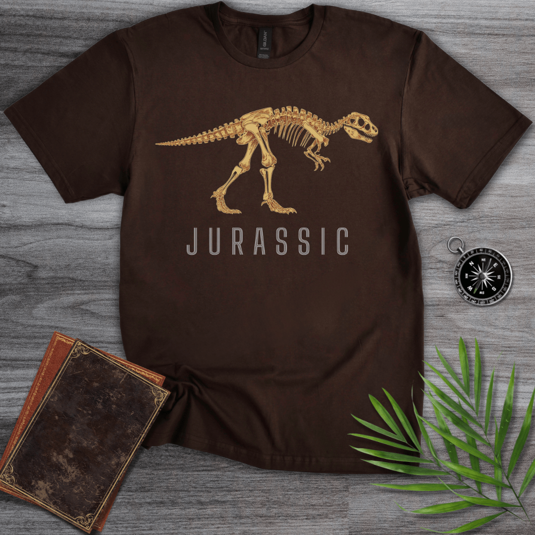 T-Shirt Dark Chocolate / S Paleontology Dinosaur Skeleton, Jurassic Era T-Shirt