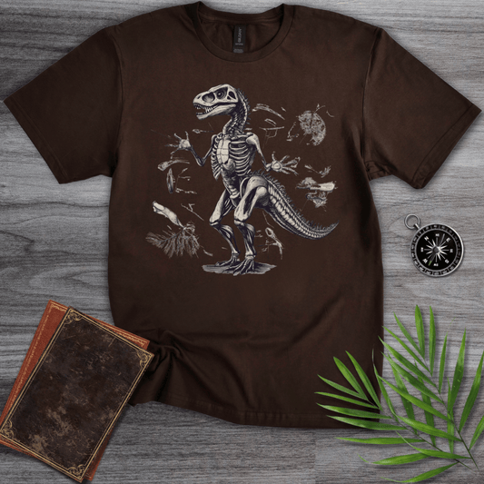 T-Shirt Dark Chocolate / S Paleontology Dinosaur Skeleton T-Shirt