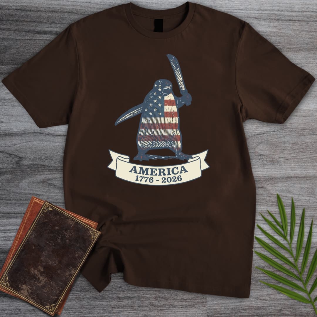T-Shirt Dark Chocolate / S Patriotic Penguin Americas 250th T-Shirt