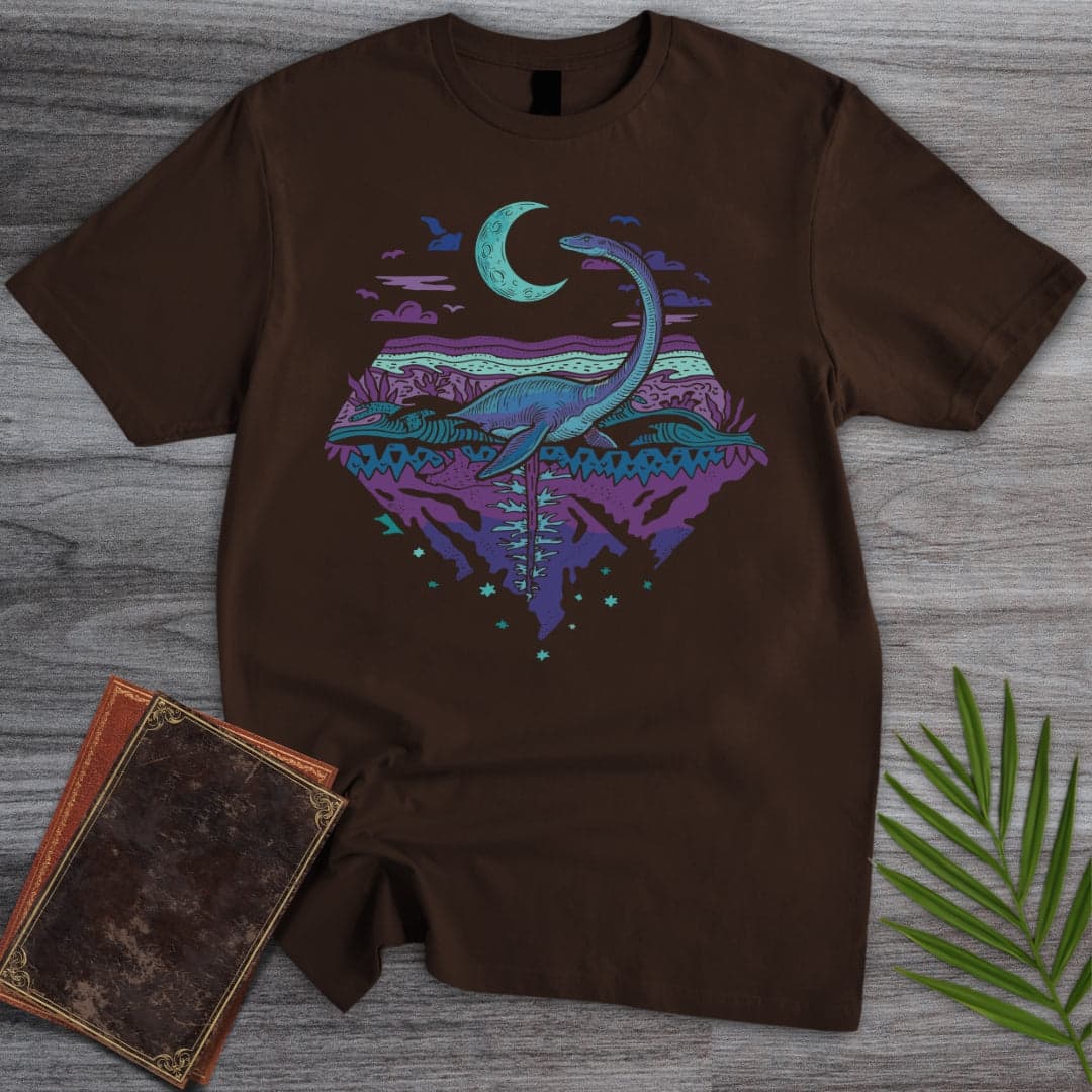 T-Shirt Dark Chocolate / S Plesiosaurus Moon Gazer T-Shirt