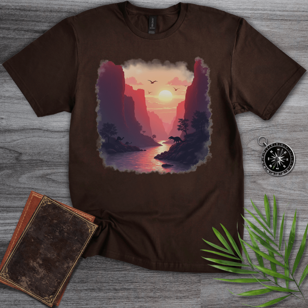 T-Shirt Dark Chocolate / S Prehistoric Geologic Valley Graphic T-Shirt