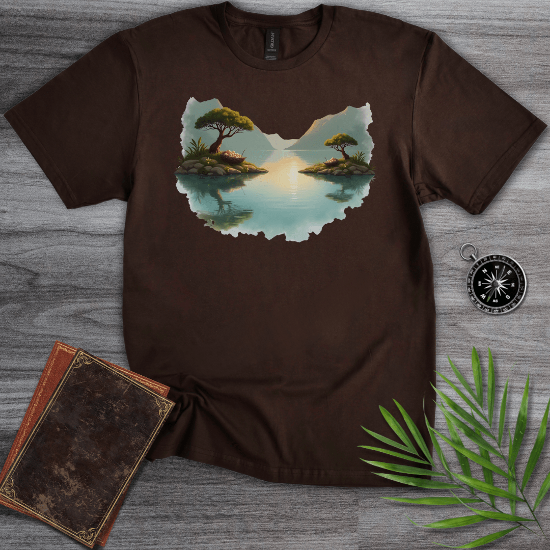 T-Shirt Dark Chocolate / S Prehistoric Island & Lake Environment T-Shirt