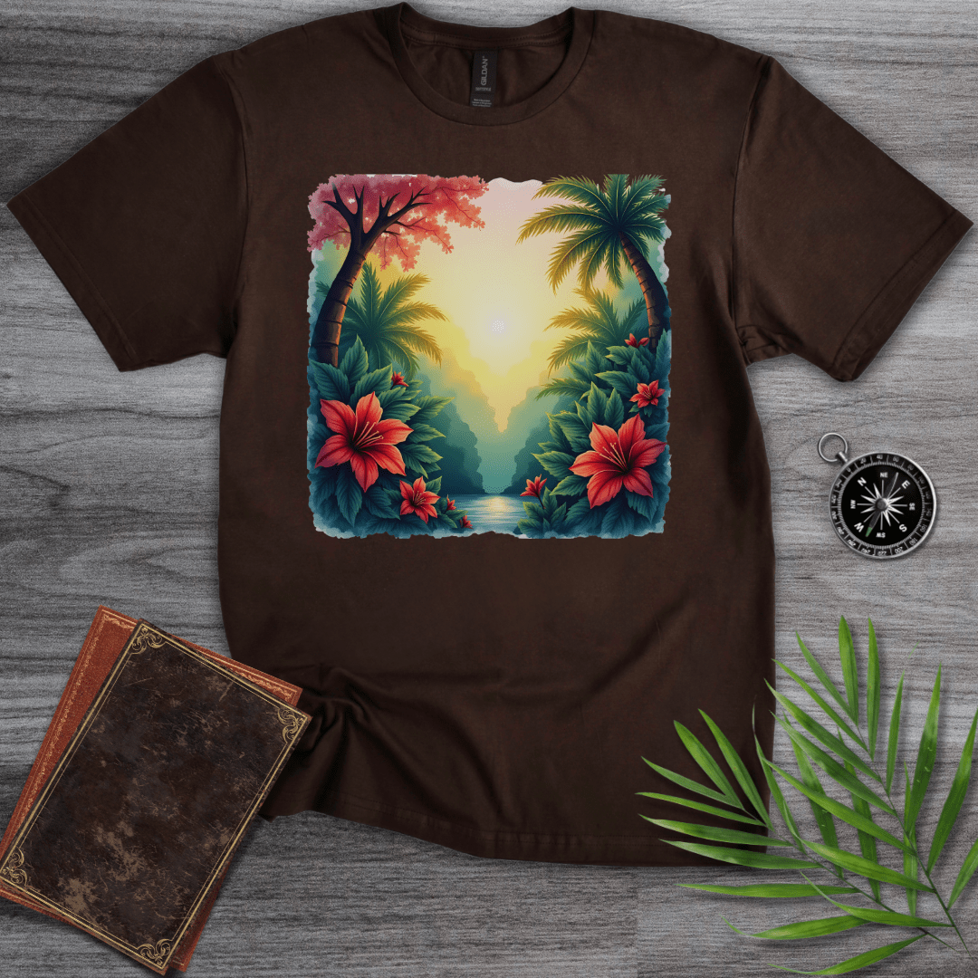 T-Shirt Dark Chocolate / S Prehistoric Paleo Flower Environment T-Shirt