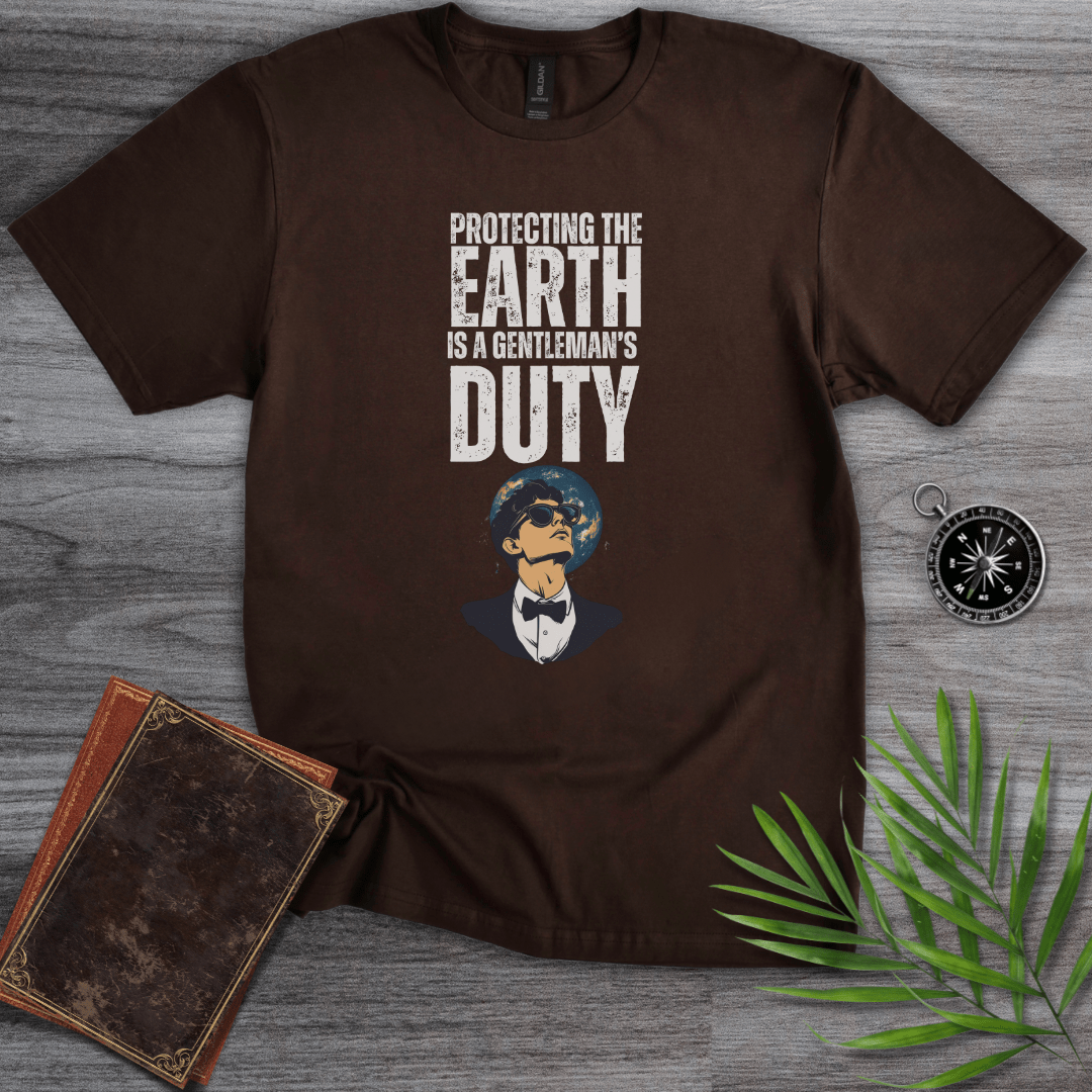 T-Shirt Dark Chocolate / S Protecting The Earth Is A Gentleman's Duty! Graphic T-Shirt