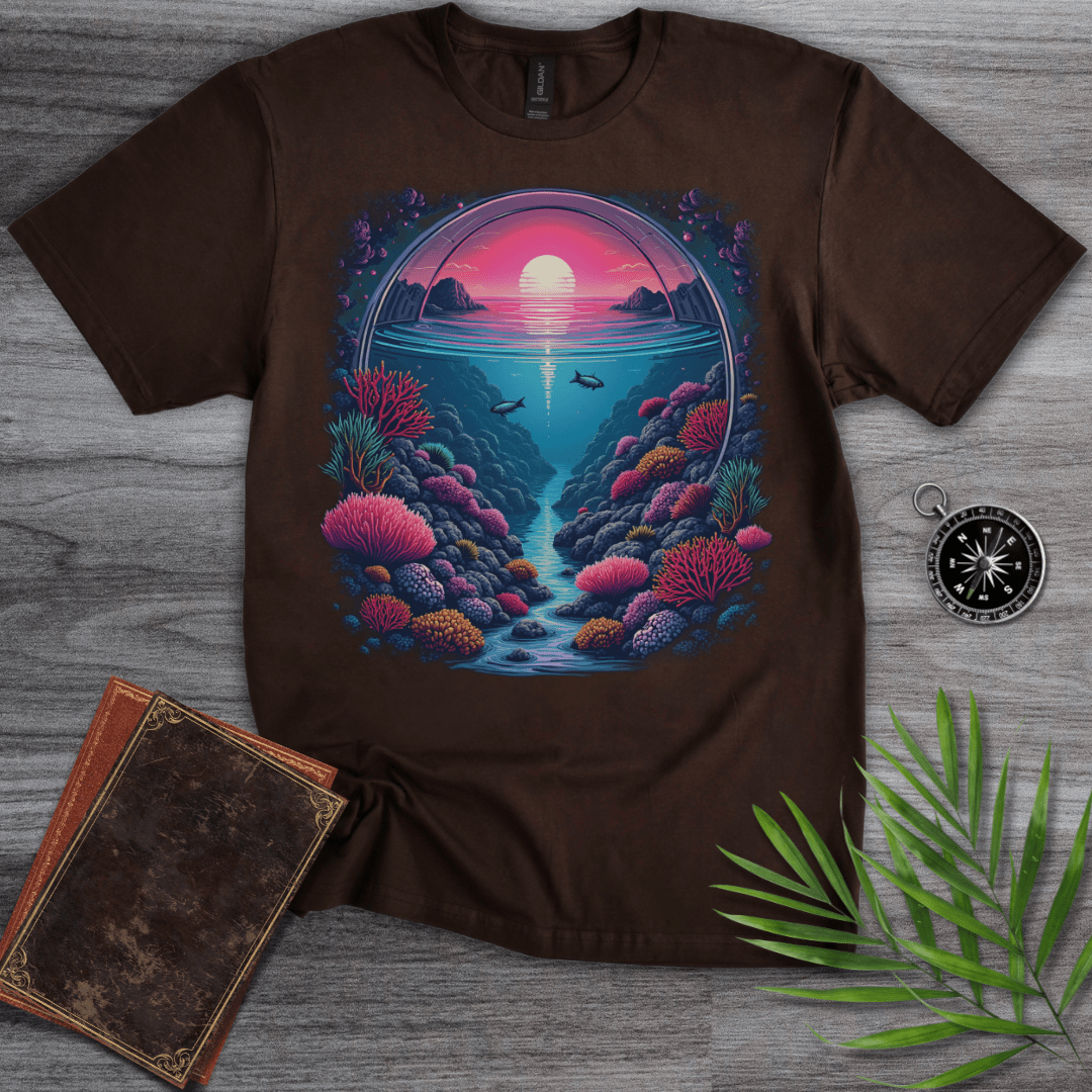 T-Shirt Dark Chocolate / S Retro Coral Ocean Environment T-Shirt