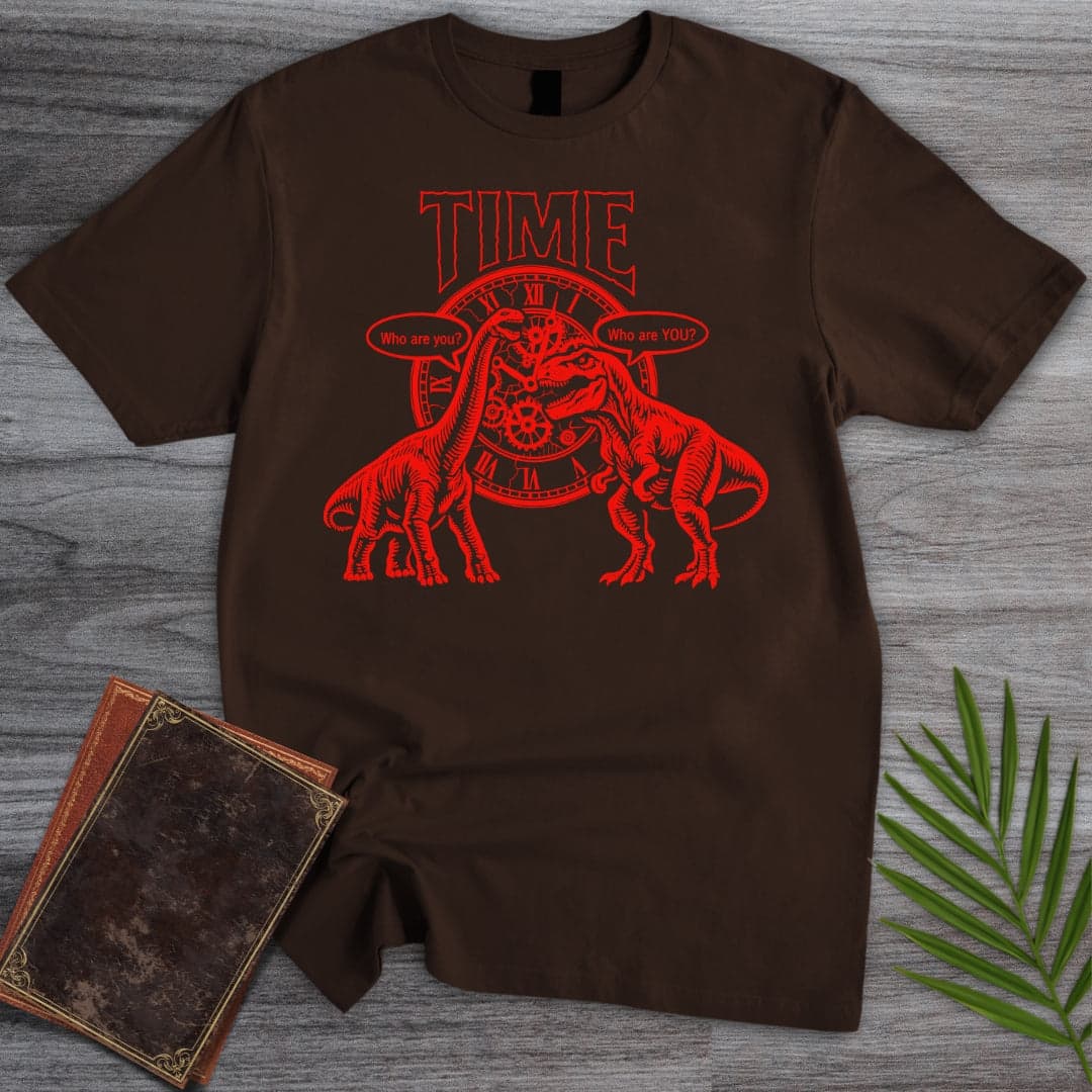 T-Shirt Dark Chocolate / S Split Time: T.rex and Brachiosaurus T-Shirt