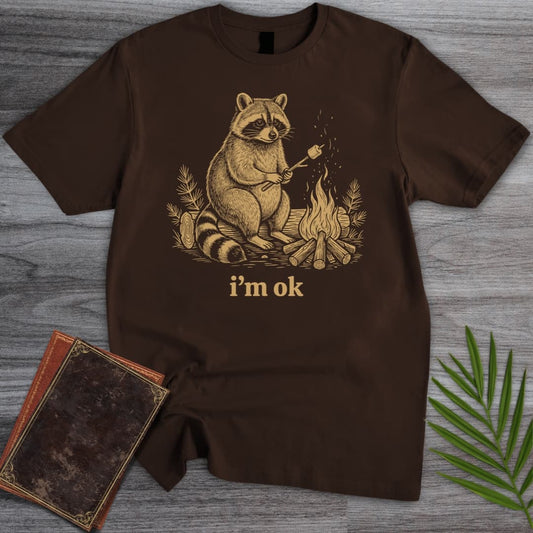 T-Shirt Dark Chocolate / S Stay Wild Stay Warm Raccoon T-Shirt
