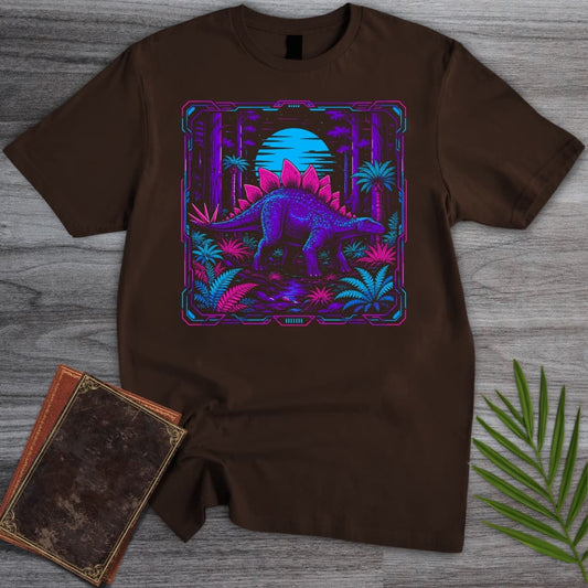 T-Shirt Dark Chocolate / S Stegosaurus Cyber Time T-Shirt
