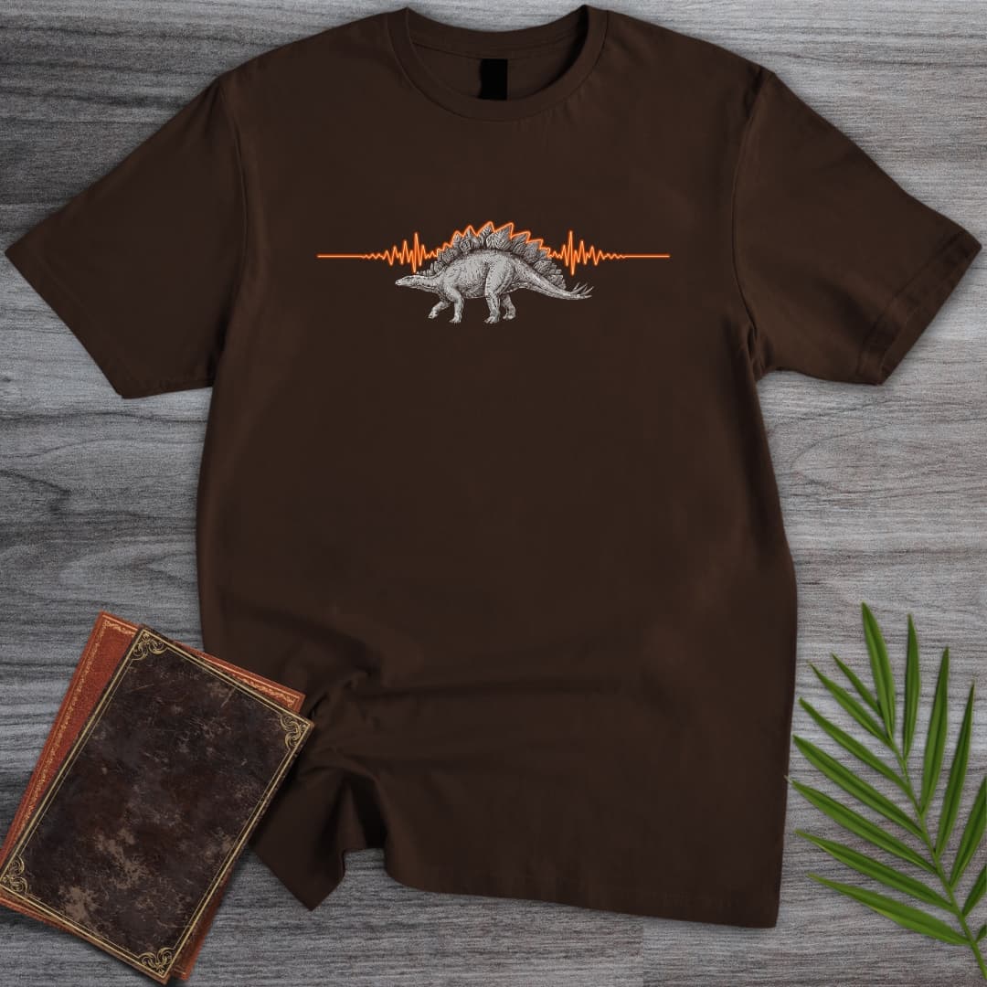 T-Shirt Dark Chocolate / S Stegosaurus Seismograph T-Shirt