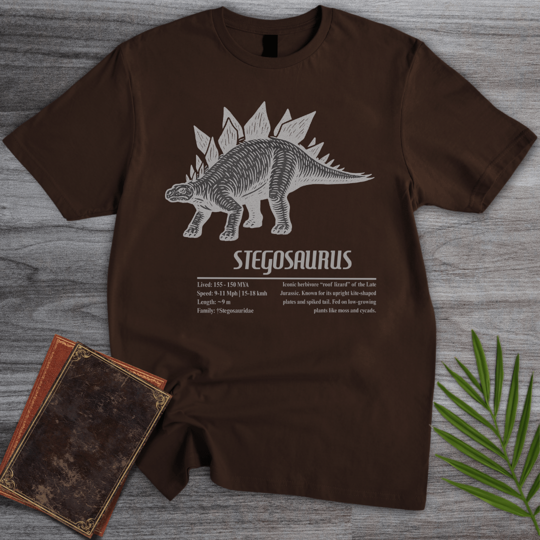 T-Shirt Dark Chocolate / S Stegosaurus, The Roof Lizard T-Shirt