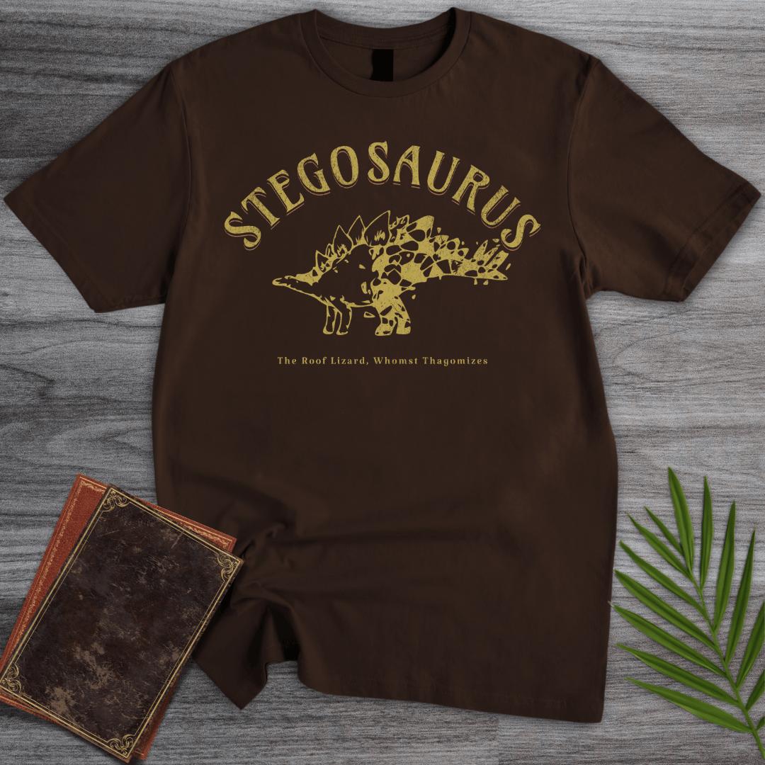T-Shirt Dark Chocolate / S Stegosaurus Whomst Thagomizes T-Shirt