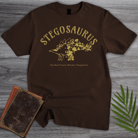 T-Shirt Dark Chocolate / S Stegosaurus Whomst Thagomizes T-Shirt