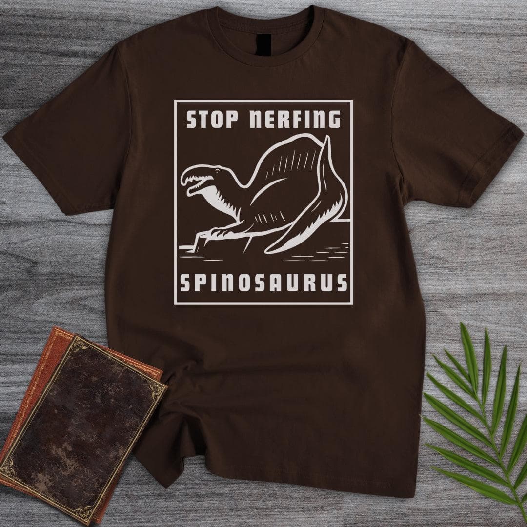 T-Shirt Dark Chocolate / S Stop Nerfing Spinosaurus T-Shirt