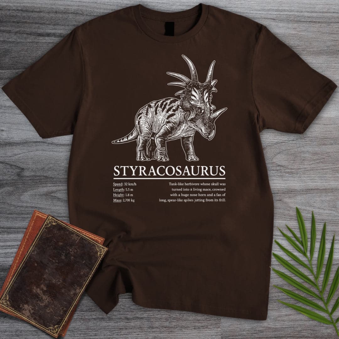 T-Shirt Dark Chocolate / S Styracosaurus Spiked Lizard T-Shirt