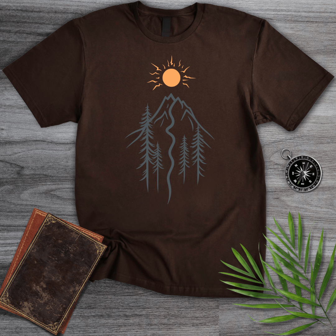 T-Shirt Dark Chocolate / S Sunrise Over Mountain Trail T-Shirt