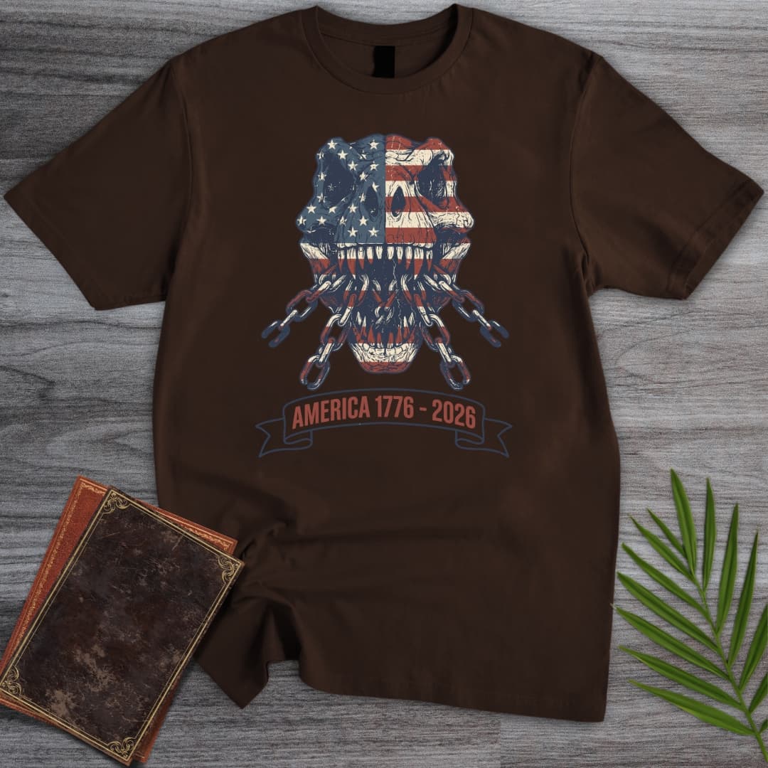 T-Shirt Dark Chocolate / S T-Rex Skull Chains Americas 250th T-Shirt