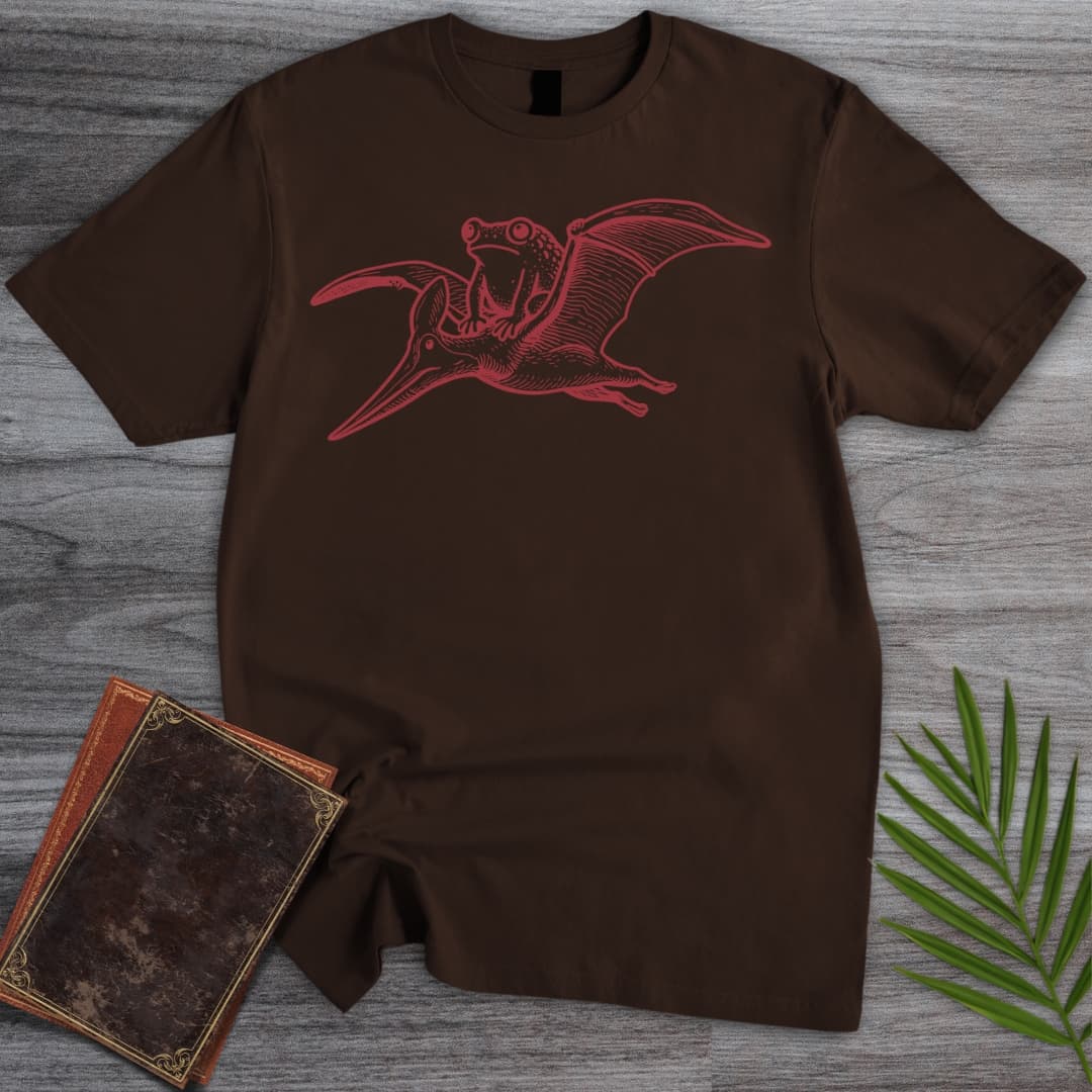 T-Shirt Dark Chocolate / S Tetydraco: Prehistoric Flying Frog T-Shirt