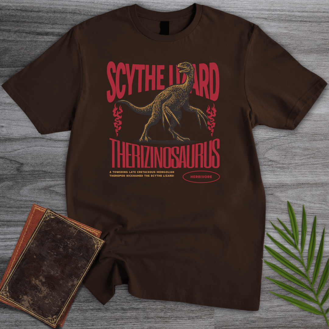 T-Shirt Dark Chocolate / S Therizinosaurus Scythe Lizard Vintage T-Shirt