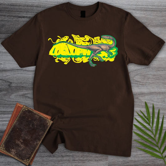 T-Shirt Dark Chocolate / S Triassic Melt Coelophysis Green T-Shirt (D'janjo Nukuruzu Fortissmo)