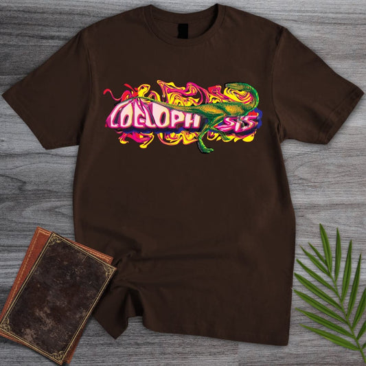 T-Shirt Dark Chocolate / S Triassic Melt Coelophysis Pink T-Shirt (D'janjo Nukuruzu Fortissmo)